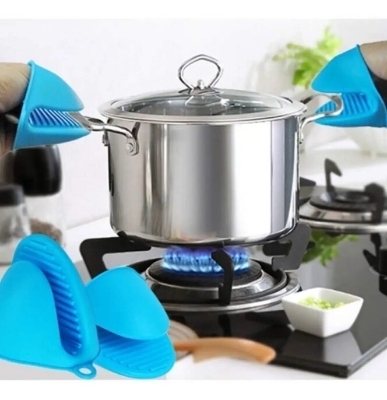 Picture of 2-Piece Silicone Oven Pot Holder Gloves - Multicolor
