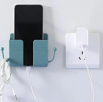 Picture of 4-Piece Self-Adhesive Wall-Mount Phone Holder and Storage Organizer - Multicolor