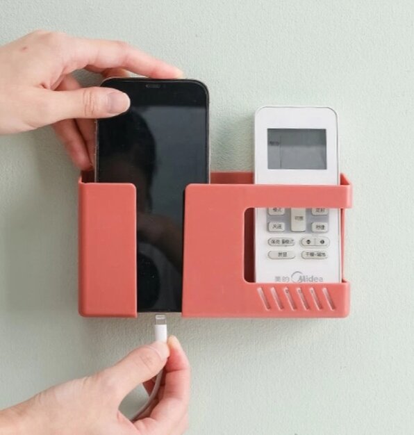 Picture of Wall-Mounted Mobile Phone Charging Rack and Storage Organizer - Multicolor