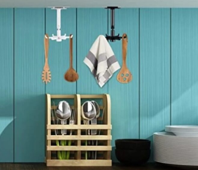 Picture of 4-Piece 360-Degree Rotating Self-Adhesive Folding Hooks - Multicolor