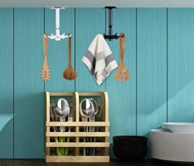 Picture of 4-Piece 360-Degree Rotating Self-Adhesive Folding Hooks - Multicolor
