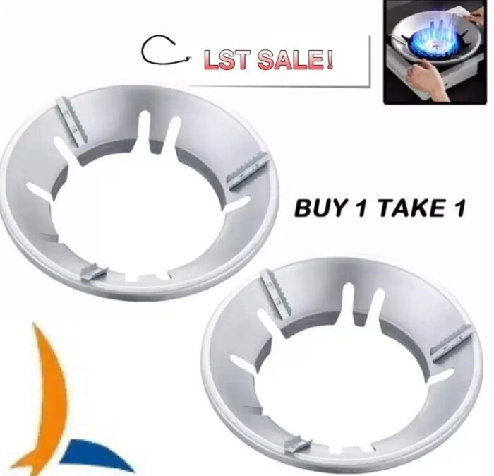 Picture of 2-Piece Energy-Saving Windproof Gas Stove Saver - Silver