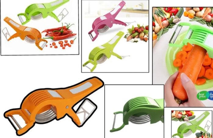 Picture of Multi-Functional Vegetable and Fruit Cutter with Peeler - Multicolor