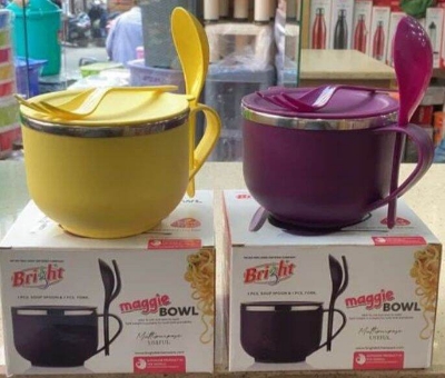 Picture of Maggie Bowl with Soup Spoon and Fork - Multicolor