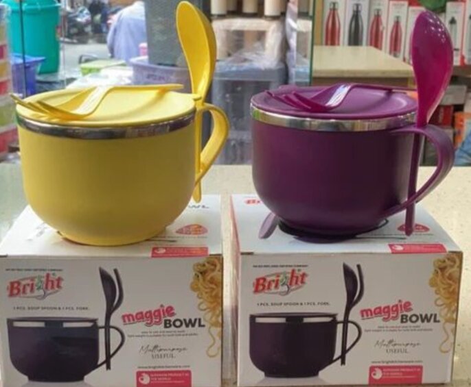 Picture of Maggie Bowl with Soup Spoon and Fork - Multicolor