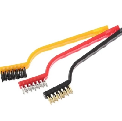 Picture of 3-Piece Mini Wire Brush Set - Brass, Nylon and Stainless Steel - Multicolor