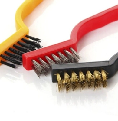 Picture of 3-Piece Mini Wire Brush Set - Brass, Nylon and Stainless Steel - Multicolor