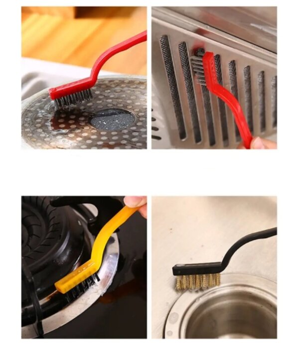 Picture of 3-Piece Mini Wire Brush Set - Brass, Nylon and Stainless Steel - Multicolor