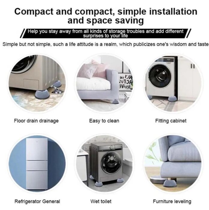 Picture of 4-Piece Washing Machine Anti-Vibration and Non-Slip Rubber Mat - Multicolor