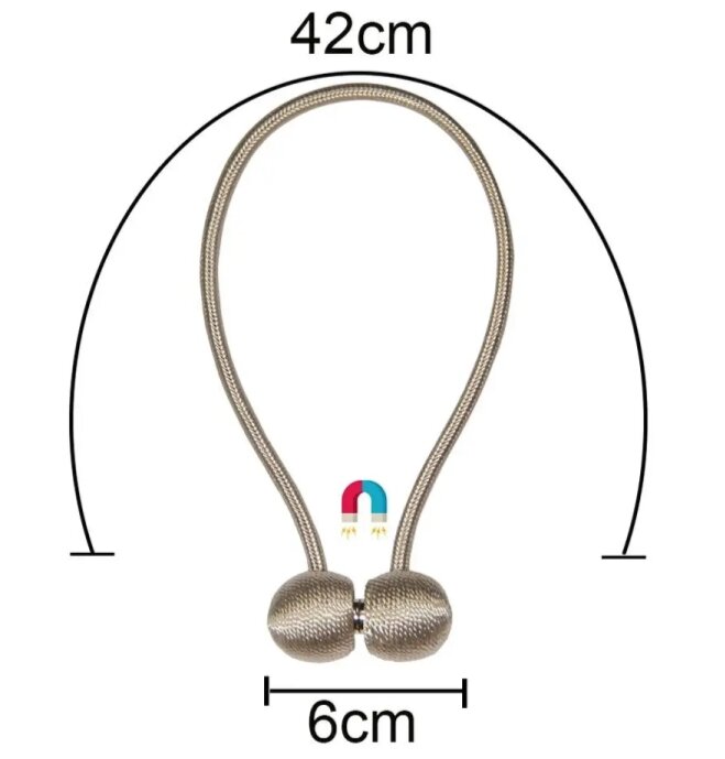 Picture of 2-Piece Magnetic Pearl Ball Curtain Tieback Hooks - Multicolor