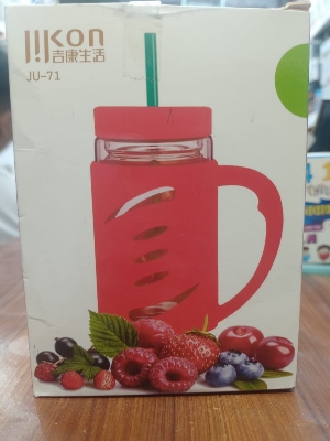 Picture of Glass Inner Juice Mug with Straw - 460ml