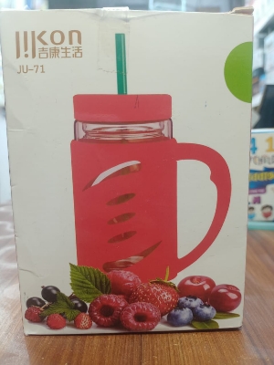 Picture of Glass Inner Juice Mug with Straw - 460ml