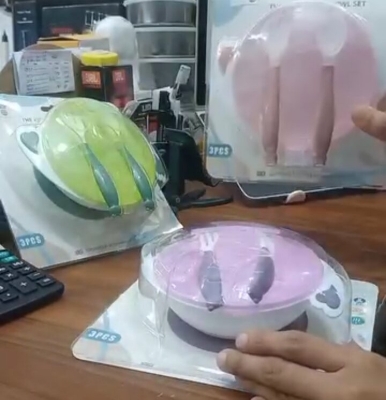 Picture of Baby Feeding Bowl and Spoon Set with Suction Base - Multicolor