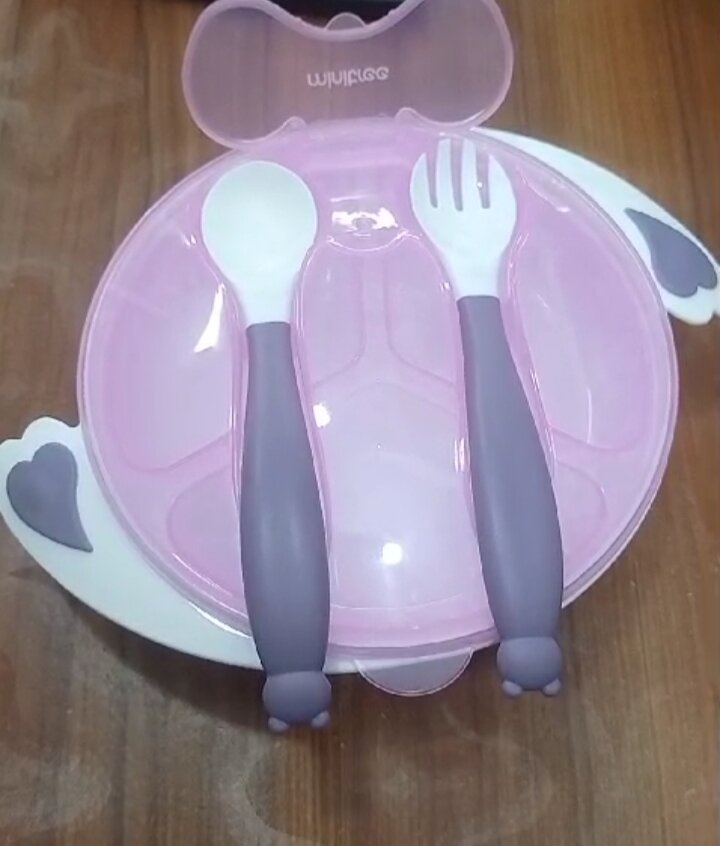 Picture of Baby Feeding Bowl and Spoon Set with Suction Base - Multicolor