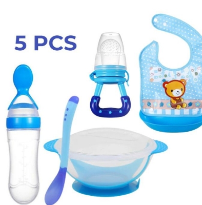 Picture of Newborn Baby Feeding Set - 5 Pieces, BPA-Free - Multicolor