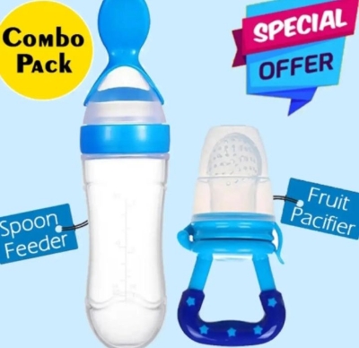 Picture of Baby Silicone Squeeze Spoon Feeder with Fruit Pacifier - 90ml - Multicolor