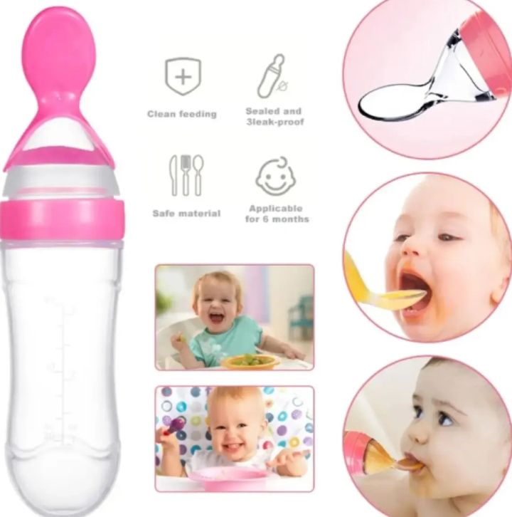 Picture of Baby Silicone Squeeze Spoon Feeder with Fruit Pacifier - 90ml - Multicolor