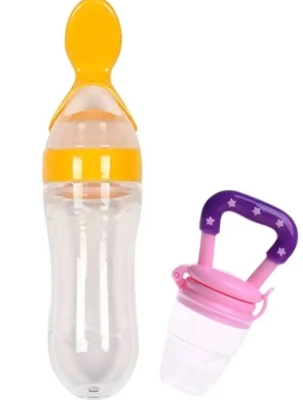 Picture of Baby Silicone Squeeze Spoon Feeder with Fruit Pacifier - 90ml - Multicolor