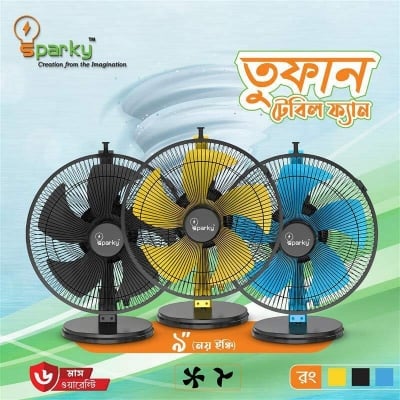Picture of Sparky Tufan High Speed Table Fan 9 inch–Powerful Cooling-Yellow