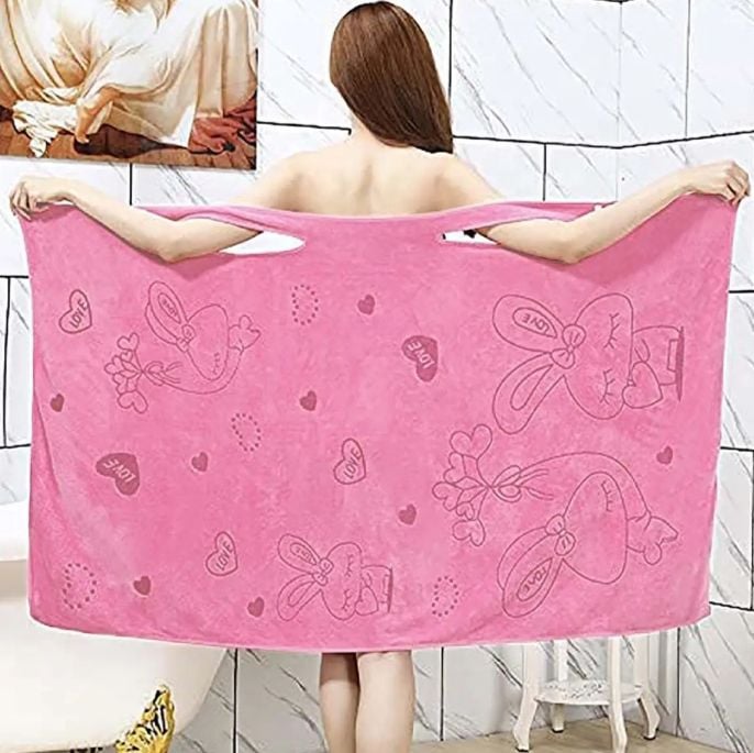 Picture of Women's Wearable Microfiber Bath Towel Dress and Bathrobe - Multicolor
