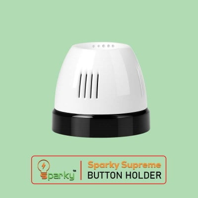 Picture of Sparky Supreme Button Holder-Round Holder Durable Hard Plastic Holder (Type B-22)-White