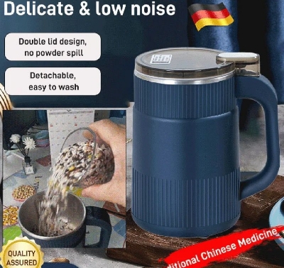 Picture of Electric Mini Spice and Grain Grinder with 5 Blades, 304 Stainless Steel - Blue