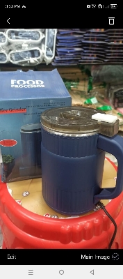 Picture of Electric Mini Spice and Grain Grinder with 5 Blades, 304 Stainless Steel - Blue