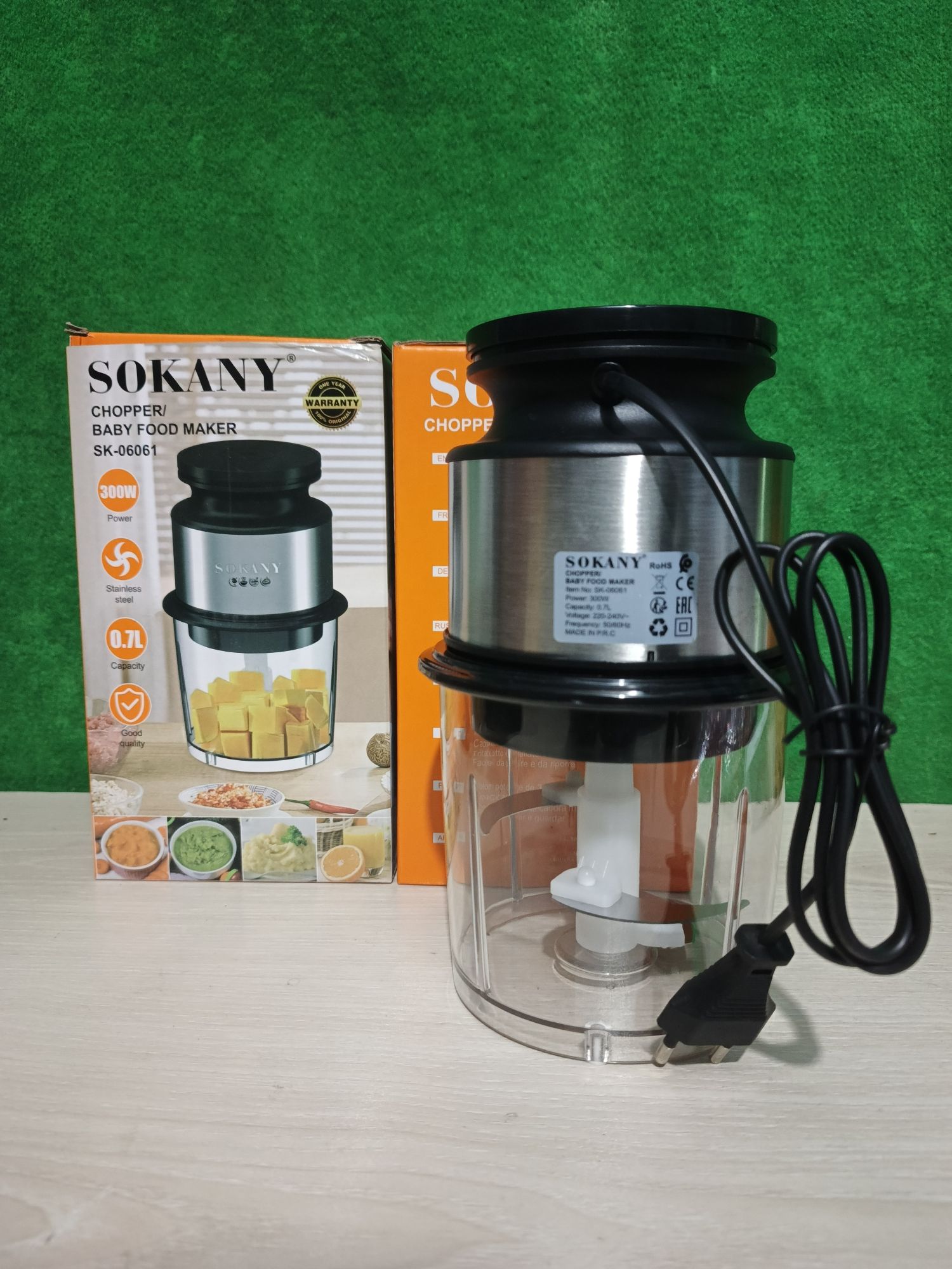 Picture of SOKANY SK-06061 Electric Food Chopper and Baby Food Maker - 300W, 0.7L