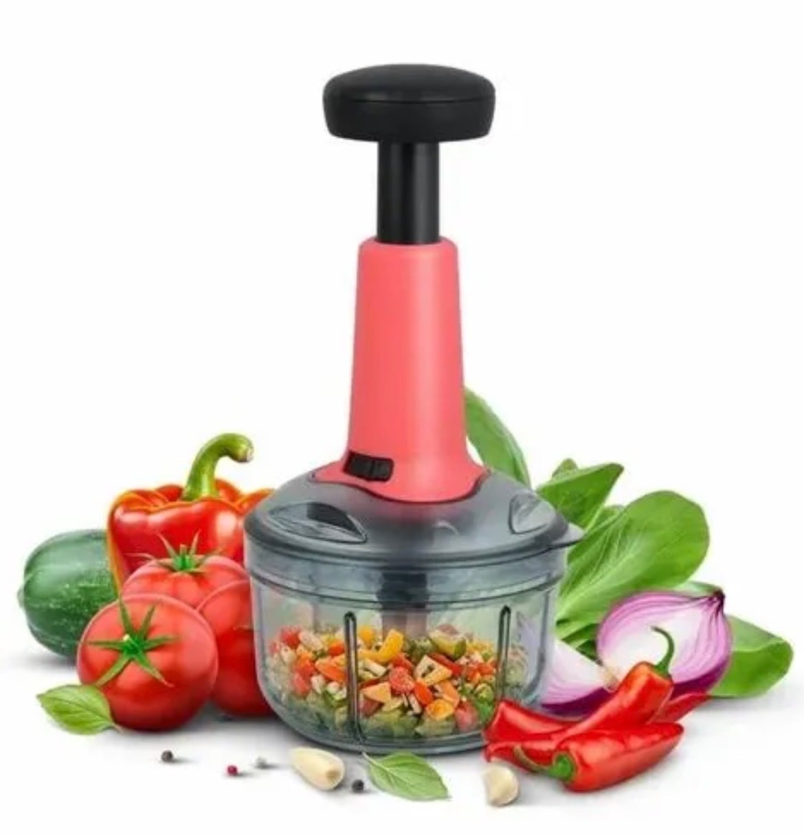 Picture of Manual Push Chopper 700ml for Vegetable & Fruit Cutting, Strong ABS Material for Long Duration