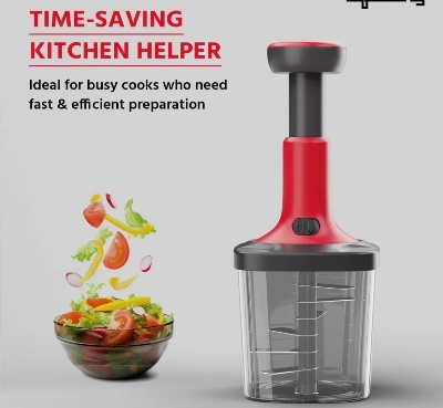 Picture of Manual Push Chopper 1100ml for Vegetable & Fruit Cutting, Strong ABS Material for Long Duration