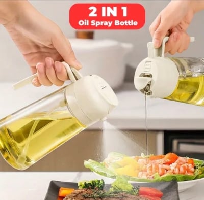 Picture of Oil Sprayer & Oil Dispenser 2-in-1 Glass Bottle Cooking for Kitchen, BBQ, Air Fryer & Salad Dressing