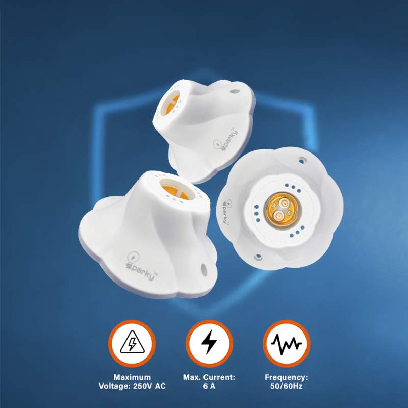 Picture of Sparky Chalta Button Holder | High Quality Bulb Button Holder-White