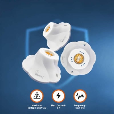 Picture of Sparky Chalta Button Holder | High Quality Bulb Button Holder-White