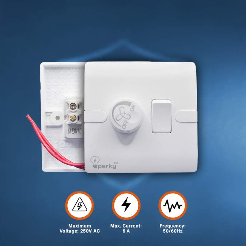 Picture of Sparky MK IPS Regulator | High Quality Fan Speed Controller-White
