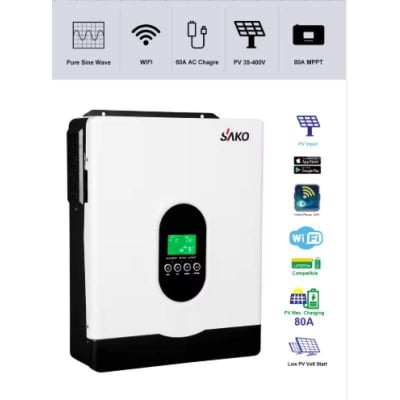 Picture of SAKO SOLAR HYBRID INVERTER 2 KVA 12V FOR SOLAR HYBRID SYSTEM WITH ONE YEAR WARRANTY-White