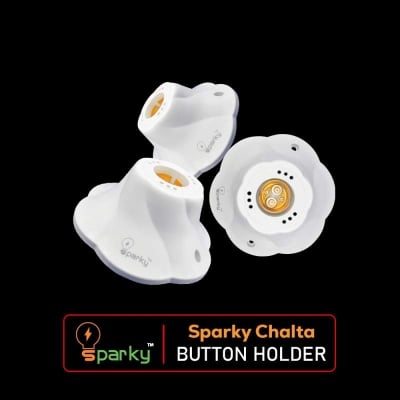 Picture of Sparky Chalta Button Holder | High Quality Bulb Button Holder-White