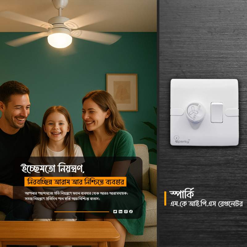 Picture of Sparky MK IPS Regulator | High Quality Fan Speed Controller-White