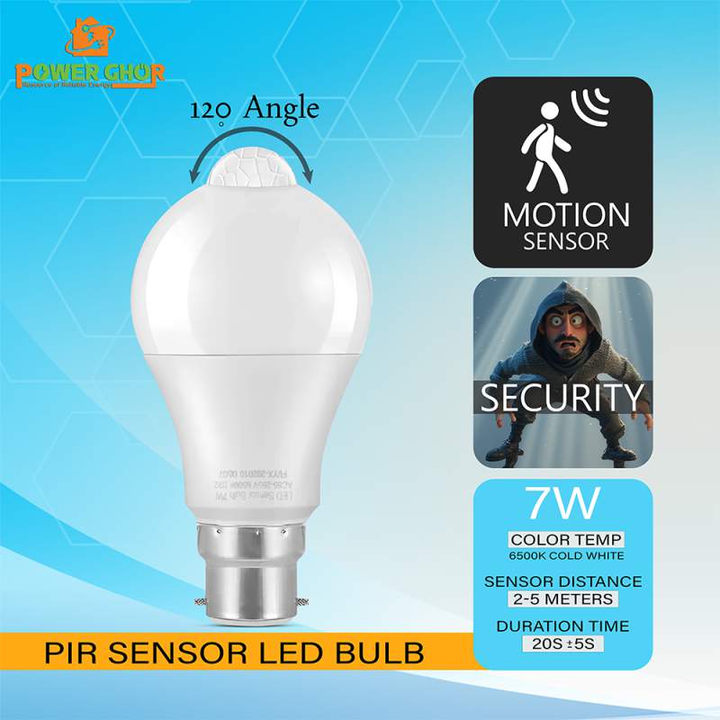 Picture of Sparky PIR Motion Sensor 10W LED Bulb , PIR Motion Sensor Light Bulb B22, E27 Inteligent Human Infrared Induction White Warm Light Automatic Switch Light Bulb-White