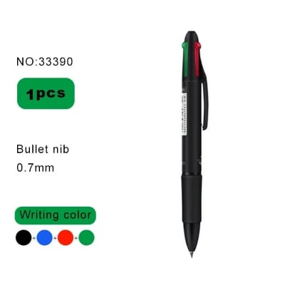 Picture of Deli 4 Colors Ballpoint Pen Multi Functional ink 4-in-1 pen Black Red Green Blue 1pcs