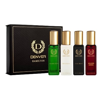 Picture of DENVER Hamilton Gift Set for Men 4 pcs- Hamilton, Imperial, Golden Sands, Caliber - 20ML Each | Long Lasting Luxury Perfume EDP