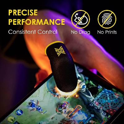 Picture of PUBG Mobile Finger Sleeves - Silver Fiber - Sweatproof Gloves for PUBG Mobile Gaming - Finger Grip For Gaming - PUBG Finger Gloves - Finger Gloves For Mobile Gaming - PUBG Finger Cover PUBG Finger Grip - Finger Sleeves For Free Fire