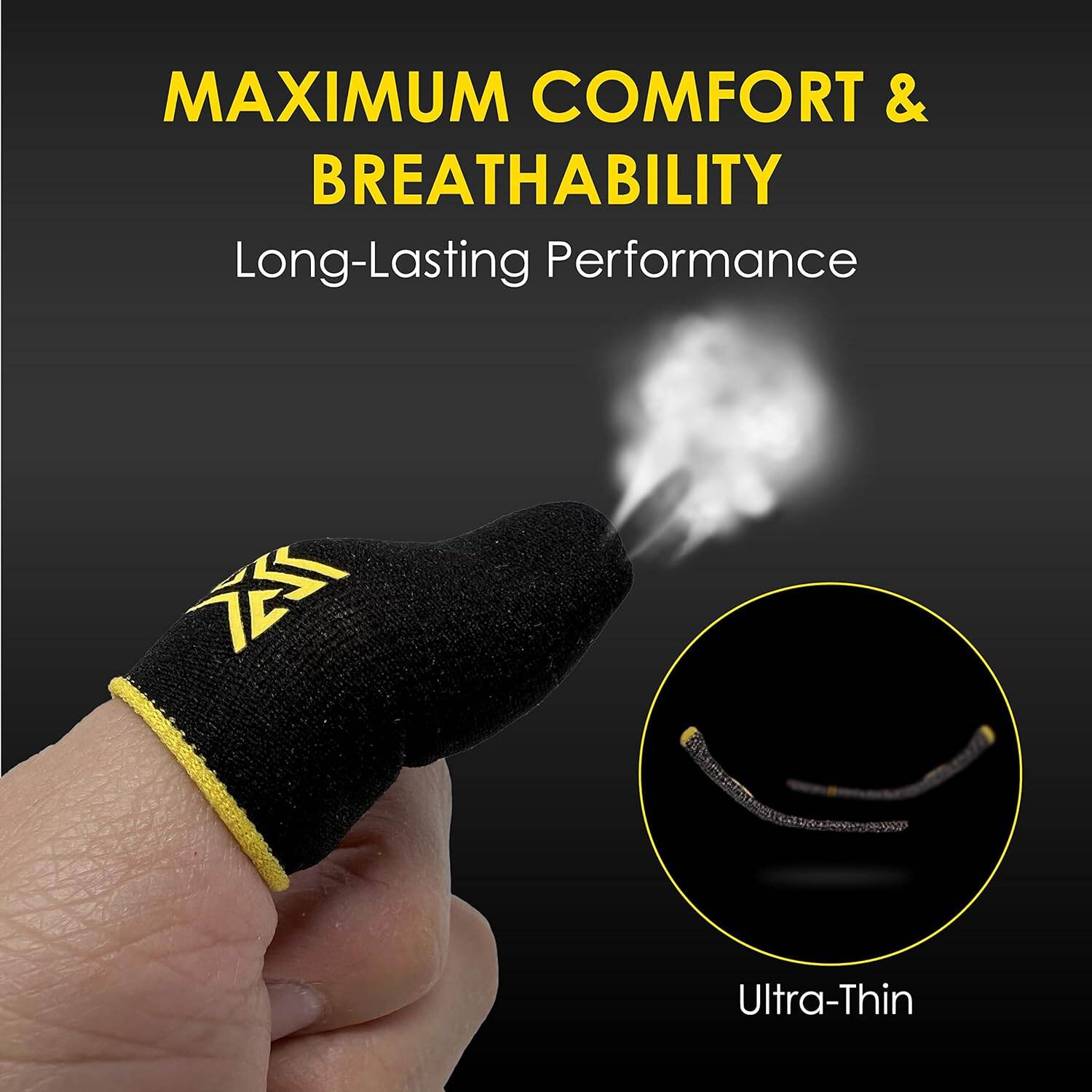 Picture of PUBG Mobile Finger Sleeves - Silver Fiber - Sweatproof Gloves for PUBG Mobile Gaming - Finger Grip For Gaming - PUBG Finger Gloves - Finger Gloves For Mobile Gaming - PUBG Finger Cover PUBG Finger Grip - Finger Sleeves For Free Fire