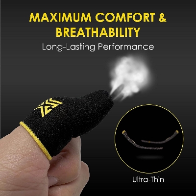 Picture of PUBG Mobile Finger Sleeves - Silver Fiber - Sweatproof Gloves for PUBG Mobile Gaming - Finger Grip For Gaming - PUBG Finger Gloves - Finger Gloves For Mobile Gaming - PUBG Finger Cover PUBG Finger Grip - Finger Sleeves For Free Fire