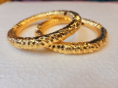 Picture of New Indian Gold Plated Bangles Bala [ Ruli ] for Women 2 pcs