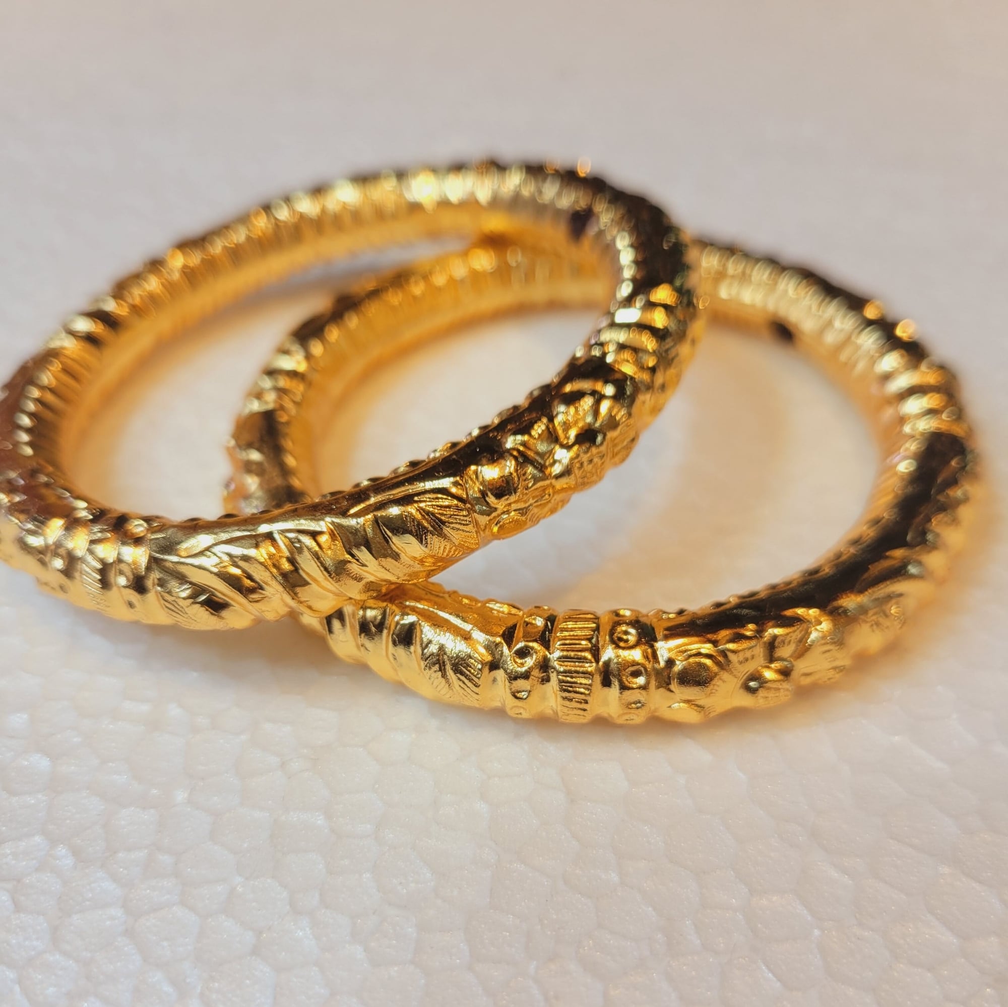 Picture of New Indian Gold Plated Bangles Bala [ Ruli ] for Women 2 pcs