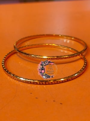 Picture of City Gold/ Gold Plated (Thin) Metal Bangles (Indian) For Women - 2 Pieces
