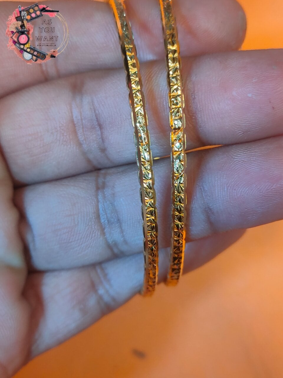Picture of City Gold/ Gold Plated (Thin) Metal Bangles (Indian) For Women - 2 Pieces