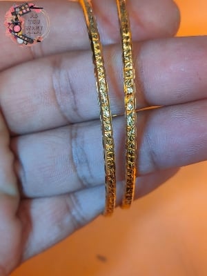 Picture of City Gold/ Gold Plated (Thin) Metal Bangles (Indian) For Women - 2 Pieces