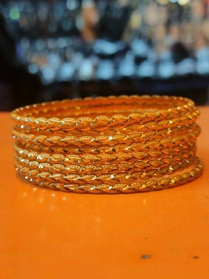 Picture of Indian Original Gold Plated Curi Bangle 8pis-Gold 8 pis