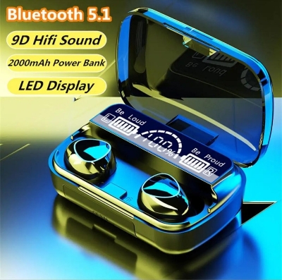 Picture of M10 TWS Ear buds with HiFi Sound Bluetooth v5.1-Black